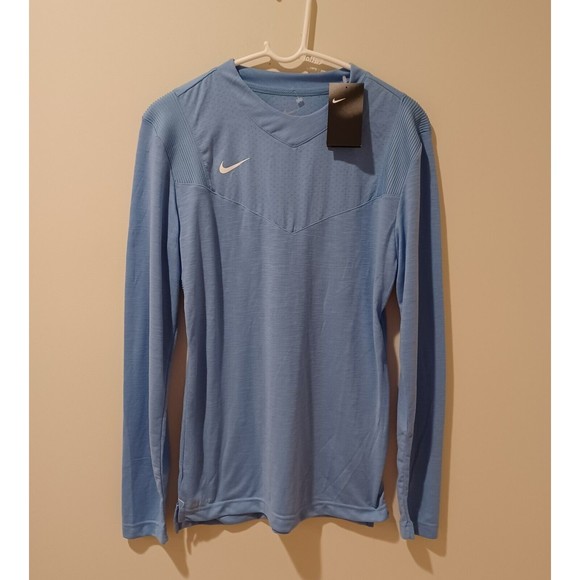 NEW Nike Dri-FIT Team Player Long Sleeve UV Football Shirt CW3539-448 Blue Sz S - Picture 1 of 8